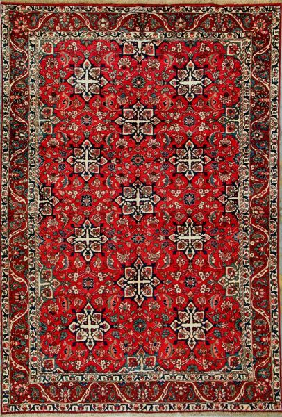https://www.armanrugs.com/ | 6' 10" x 10' 4" Red Bakhtiari Hand Knotted Wool Authentic Persian Rug