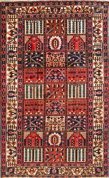 https://www.armanrugs.com/ | 5' 1" x 10'   Red Bakhtiari Hand Knotted Wool Authentic Persian Rug