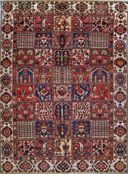 https://www.armanrugs.com/ | 6' 7" x 9' 0" Red Bakhtiari Hand Knotted Wool Authentic Persian Rug