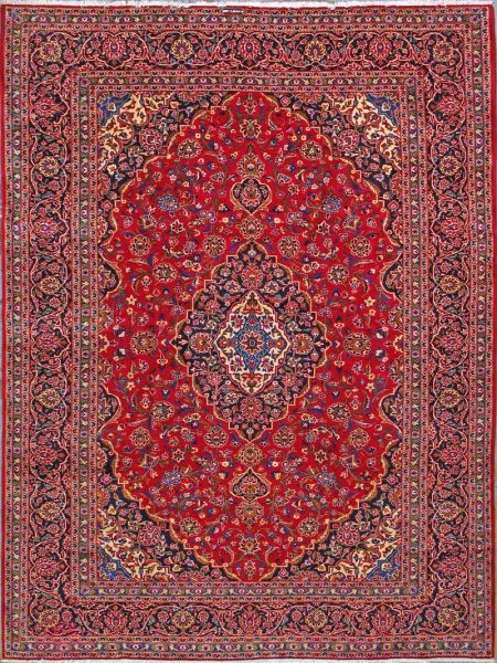 https://www.armanrugs.com/ | 9' 4" x 12' 8" Red Kashan Hand Knotted Wool Authentic Persian Rug
