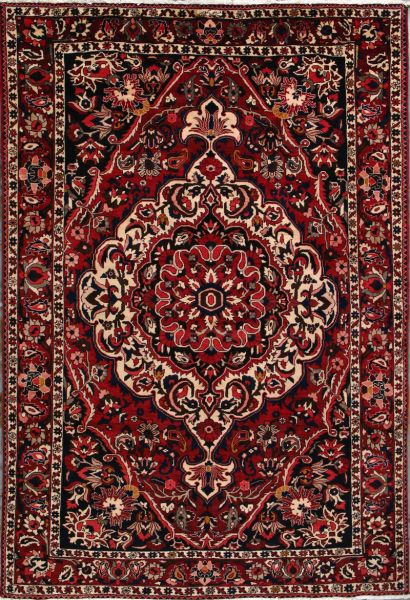 https://www.armanrugs.com/ | 6' 11" x 10' 3" Red Bakhtiari Hand Knotted Wool Authentic Persian Rug