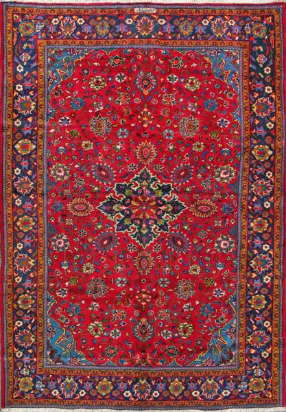 https://www.armanrugs.com/ | 6' 11" x 9' 10" Red Sarough Hand Knotted Wool Authentic Persian Rug