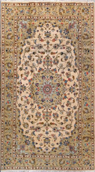 https://www.armanrugs.com/ | 4' 9" x 8' 8" Beige Tabriz Hand Knotted Wool Authentic Persian Rug
