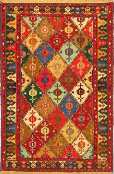 https://www.armanrugs.com/ | 4' 5" x 6' 2"  kilim Handmade Wool Authentic Persian Rug