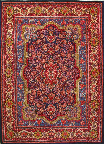 https://www.armanrugs.com/ | 9' 10" x 13' 1" Blue Sarough Hand Knotted Wool Authentic Persian Rug