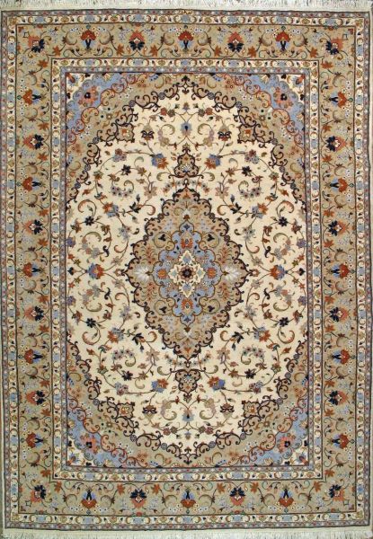 https://www.armanrugs.com/ | 8' 2" x 11' 6" Beige Tabriz Hand Knotted Wool Authentic Persian Rug