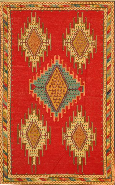 https://www.armanrugs.com/ | 3' 11" x 6' 4"  kilim Handmade Wool Authentic Persian Rug