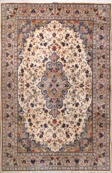 https://www.armanrugs.com/ | 8' 0" x 12' 4" Beige Tabriz Hand Knotted Wool Authentic Persian Rug