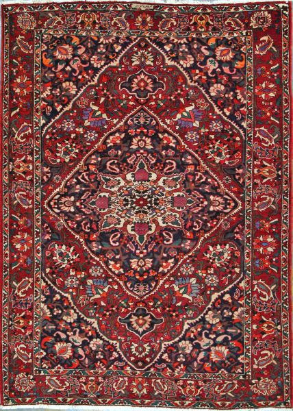 https://www.armanrugs.com/ | 6' 11" x 9' 7" Red Bakhtiari Hand Knotted Wool Authentic Persian Rug