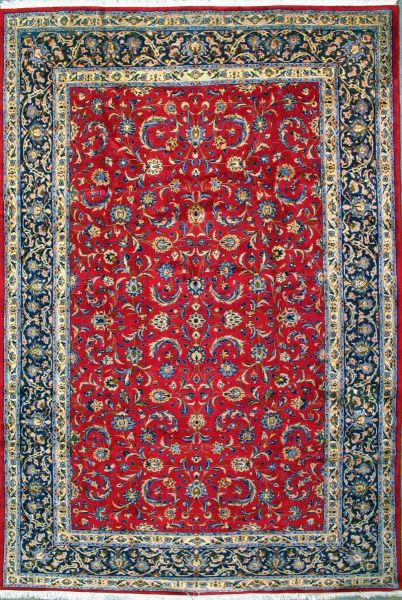 https://www.armanrugs.com/ | 8' 2" x 12' 2" Red Esfahan Hand Knotted Wool Authentic Persian Rug