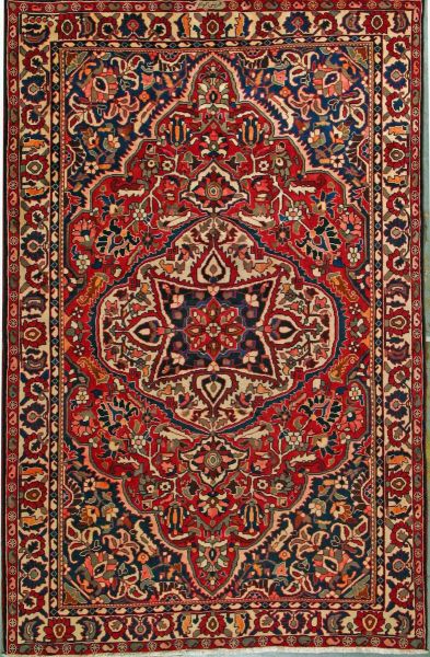 https://www.armanrugs.com/ | 6' 6" x 10' 3" Red Bakhtiari Hand Knotted Wool Authentic Persian Rug