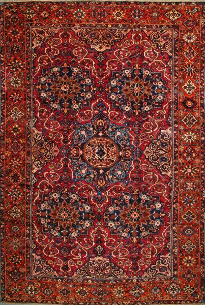 https://www.armanrugs.com/ | 10' 0" x 15' 1" Burgundy Bakhtiari Hand Knotted Wool Antique  Persian Rug