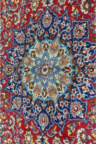 https://www.armanrugs.com/ | 9' 9" x 13' 1" Red Esfahan Hand Knotted Wool Authentic Persian Rug